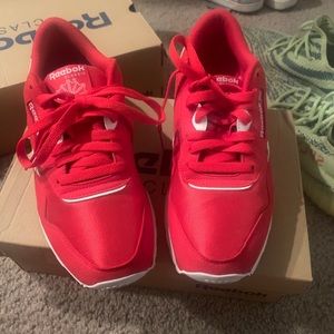 Red nylon Reebok classics